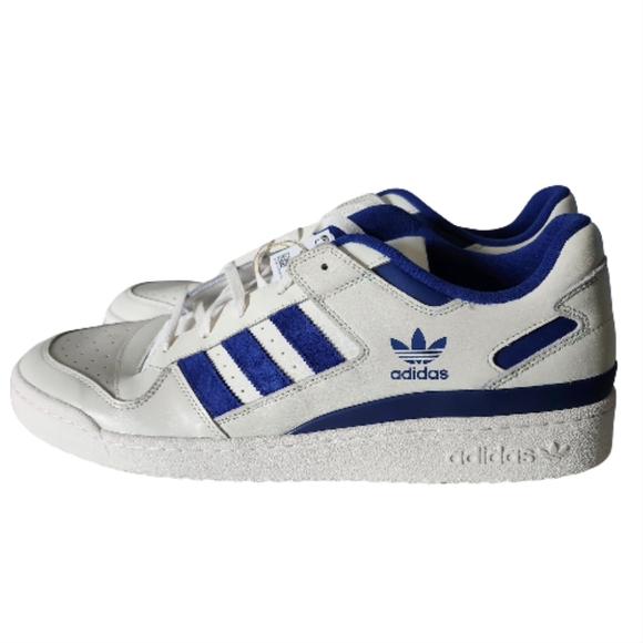 New Men's Adidas Forum Low CL Shoes Blue & White Size 19 - Picture 2 of 12